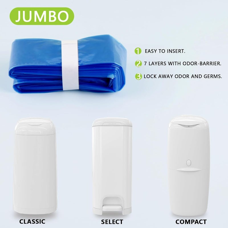 AIMIDODO 6pcs 26FT Compatible with Diaper Genie Pails Jumbo Diaper Pail Refills Classic/Compact/Select 1620 Count - Image 2